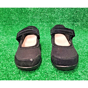 OrthoFeet Chattanooga Womens Size 10.5 Black Suede Mesh Mary Jane Flat Shoes